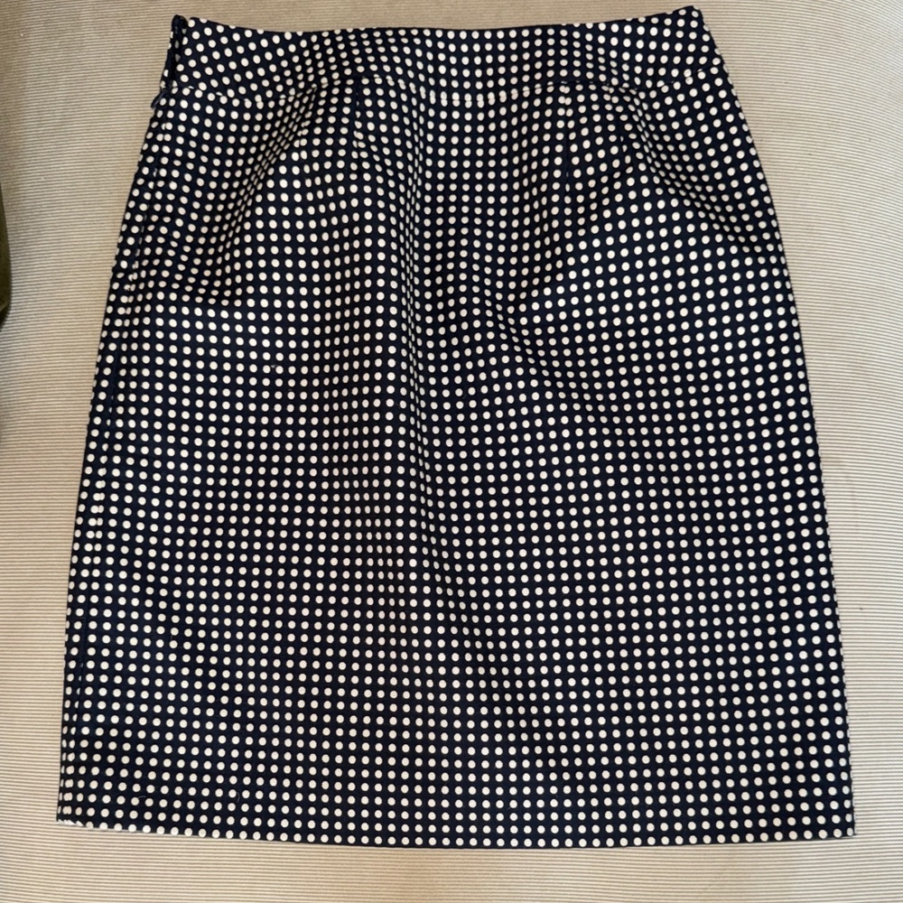 Classic Navy and White Polka Dot Skirt size 2